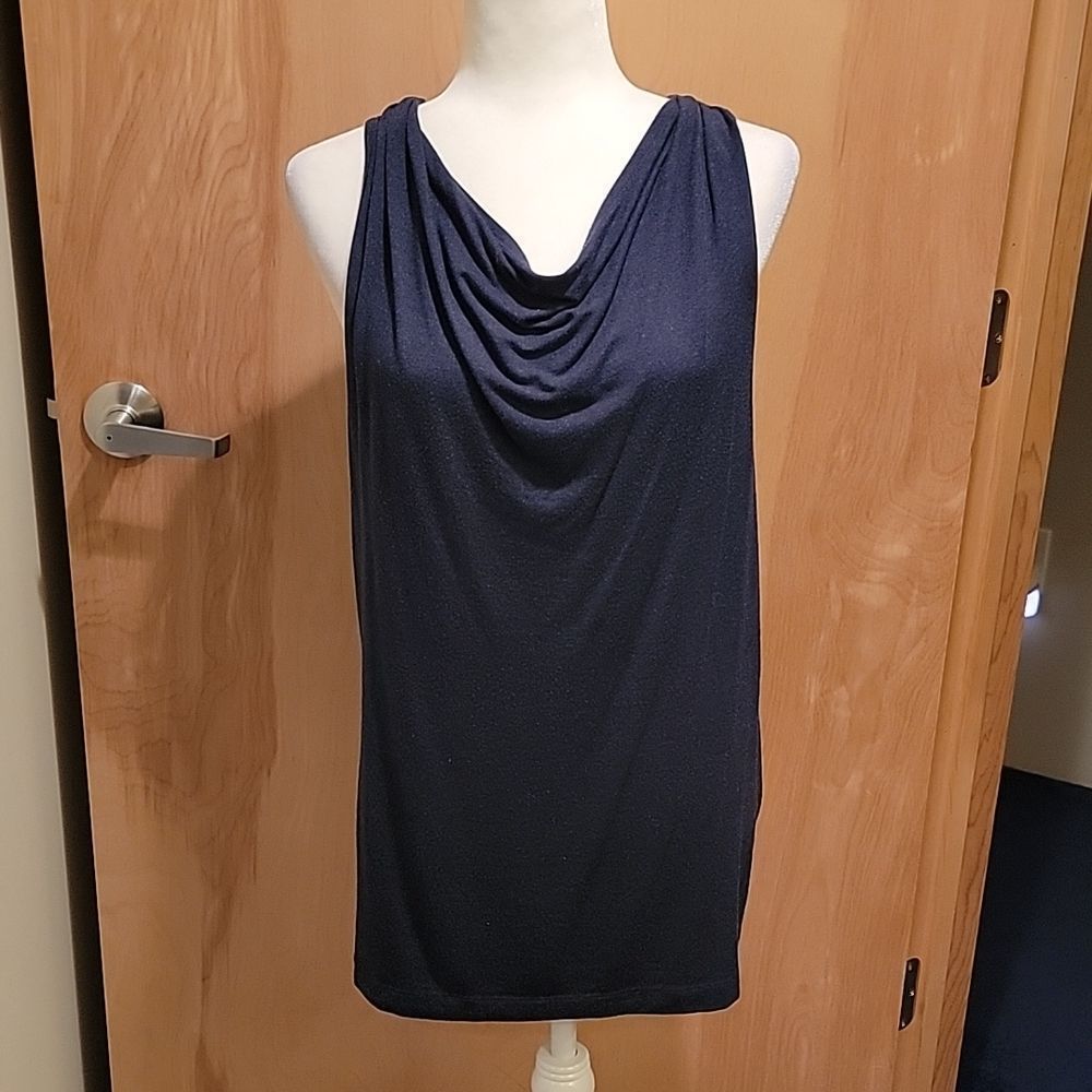 Theory navy drape neck tank